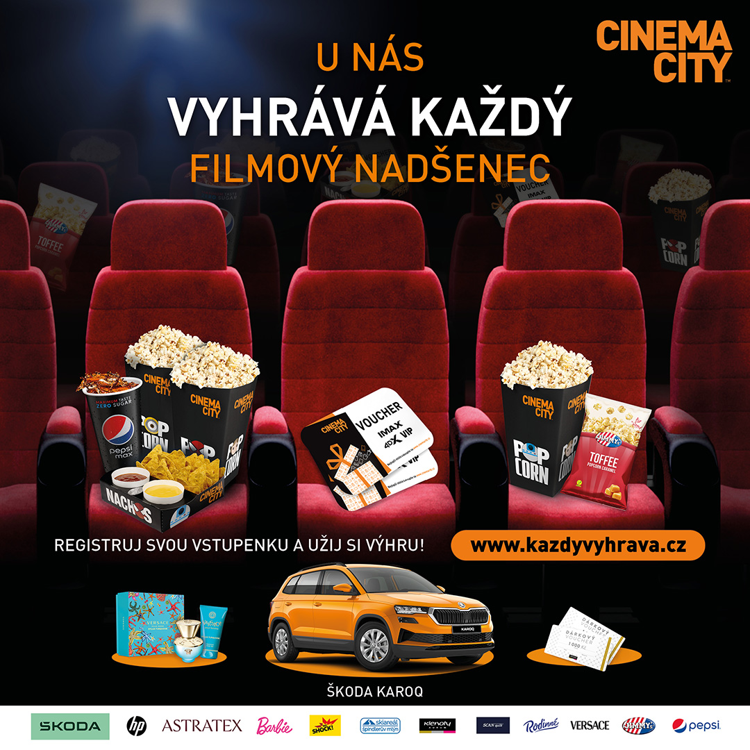 Letní soutěž s Cinema City: Kupte si vstupenku do kina na libovolný film a vyhrajte nový automobil!