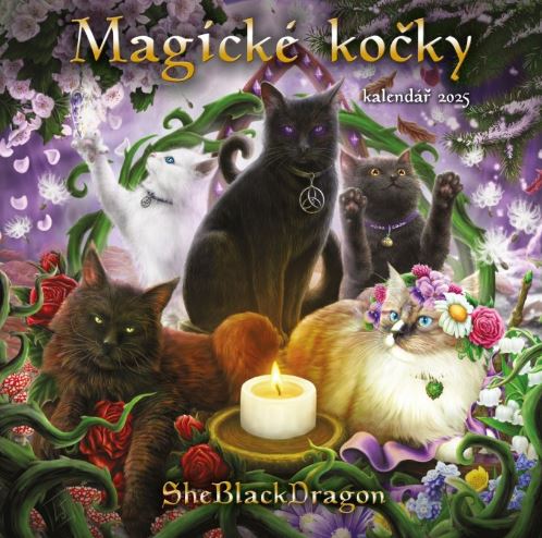 Magické kočky 2025: Nástěnný kalendář plný symbolické magie