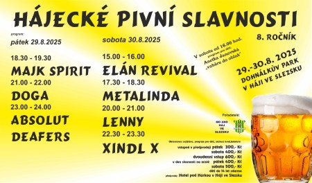 Absolut Deafers plakát Pivní slavnosti Háj ve Slezsku